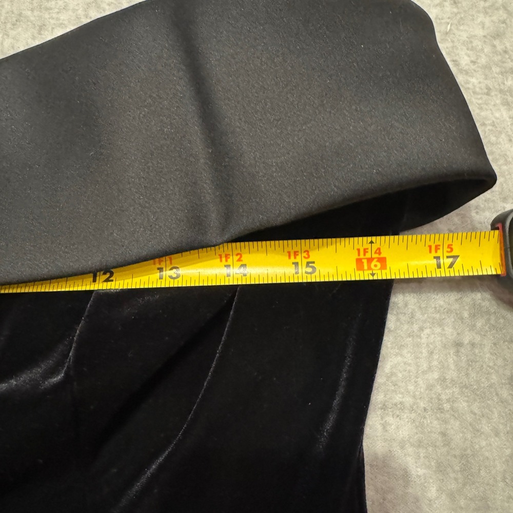 VTG Alex Evenings Black Velvet Satin Trim Spaghetti Strap Formal Gown Dress 12 - Picture 4 of 11
